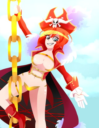 Woman pirate costume chain sword - her hand and a hat free wallpaper for mobile