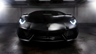 Black sports car parking garage 3 - dark night free wallpaper