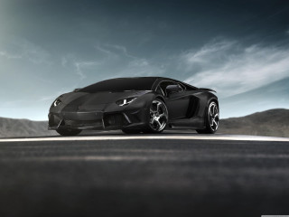 Black sports car desert road - a black sports car free wallpaper for desktop