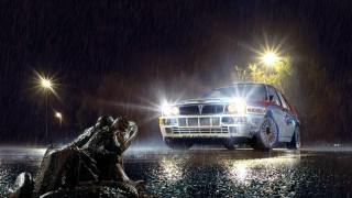 Car wet road night headlights - a wet road free wallpaper for desktop