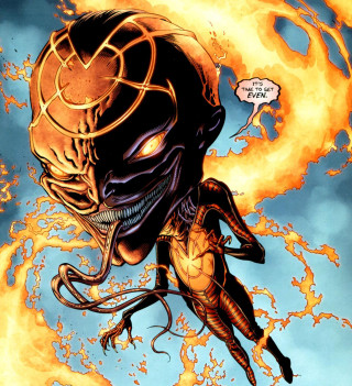 Weird face fire head comic - free stars wallpaper for tablet