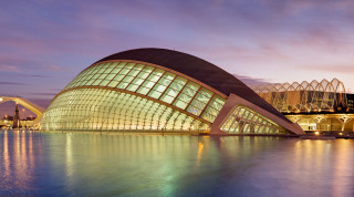 Large building curved roof water - modernism free wallpaper
