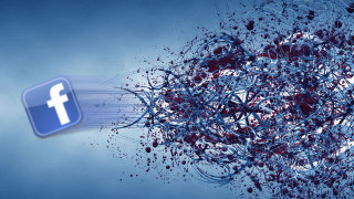 Blue facebook logo splatters background - splatter free wallpaper