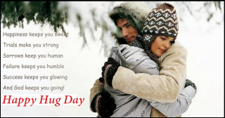 Man woman hugging snow happy - adrian zingg free wallpaper