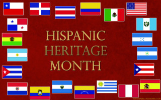 Red background flags hispanic heritage - a gold free wallpaper
