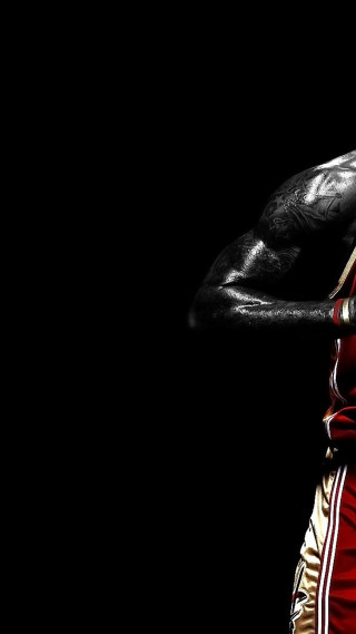 Man red gold uniform basketball - a basketball ball free wallpaper for mobile