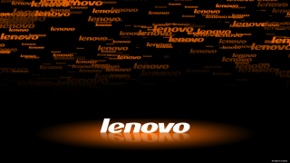 Lenovo black background orange circle - a word free wallpaper