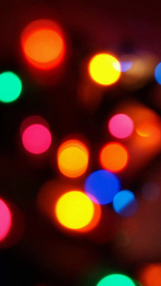 Blurry lights dark background bokeh - free light wallpaper for mobile