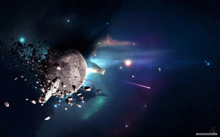Space scene large object small - a space scene free wallpaper