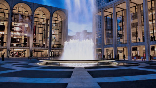 Fountain plaza people nighttime buildings - building free wallpaper for desktop