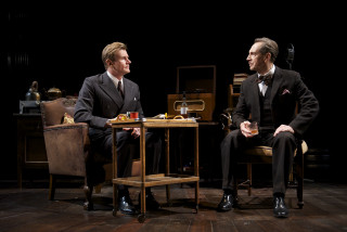 Two men suits sitting table - new free wallpaper for desktop