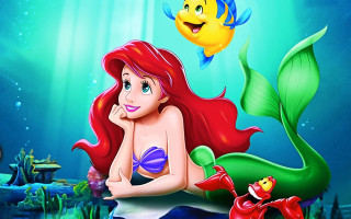 Little mermaid rock underwater fish - back free wallpaper for desktop