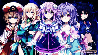 Anime girls group dark background - a dark background free wallpaper