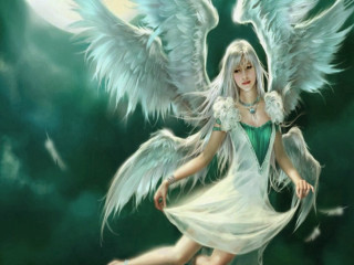 Angel woman with wings fantasy - leg free wallpaper