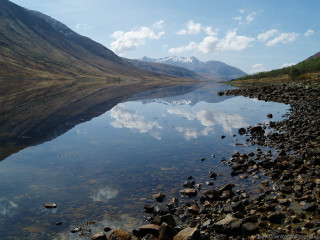 Mountain lake rocks water sky - archibald skirving free wallpaper for desktop