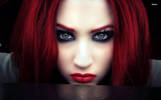 Woman red hair black makeup - black makeup free wallpaper for desktop