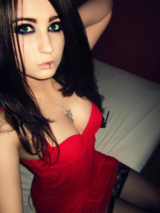 Woman red dress pose hand 3 - a polaroid photo free wallpaper for mobile