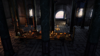 Room table candles window city - a view of a city free wallpaper