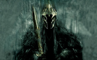 Man black suit sword helmet - his hand and a helmet free wallpaper