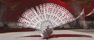 Woman umbrella red sky black - charles bird king free wallpaper for desktop