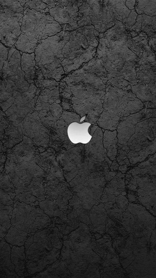 Apple logo cracked surface wallpapered - stuckism free wallpaper for mobile