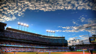 Baseball field sky clouds players - a baseball field free wallpaper