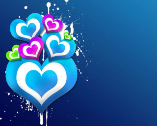Blue background hearts spray paint 2 - felipe seade free wallpaper
