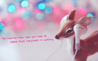 Toy deer head quote earpieces - sad free wallpaper