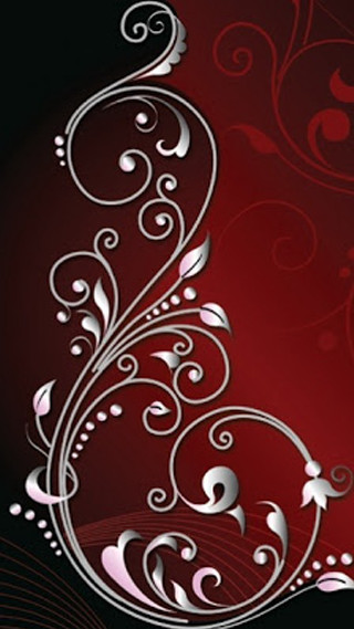 Red black background swirls leaves - swirl free wallpaper for mobile