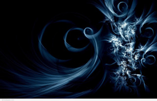 Blue abstract background swirls bubbles - a white swirl free wallpaper for desktop