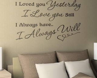 Bedroom quote love wall decor - a bed and a wall free wallpaper