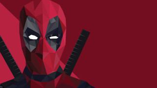 Deadpool character guns red background - a black outline free wallpaper