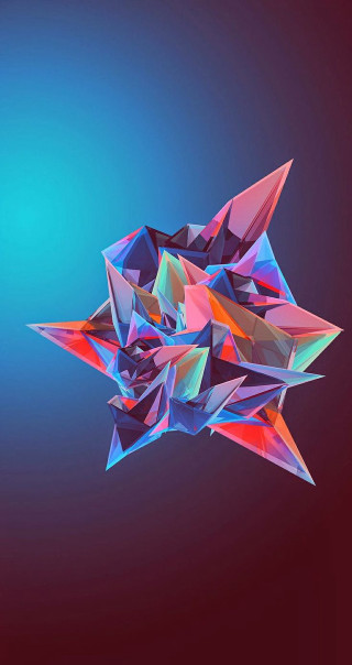 Colorful abstract star blue red - rossdraw global illumination free wallpaper for mobile