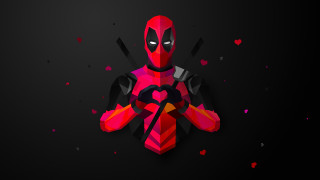 Deadpool heart knife holding object - his other hand free wallpaper