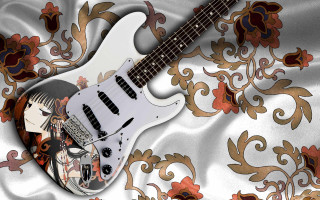 White guitar flemish baroque david - a floral pattern free wallpaper for desktop