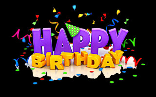 Happy birthday confetti streamers black 2 - a happy birthday message free wallpaper