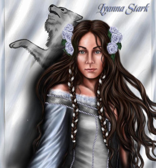 Woman long hair wolf head - free fantasy wallpaper for tablet