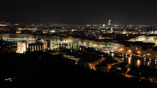City night lights buildings clock - charles angrand free wallpaper