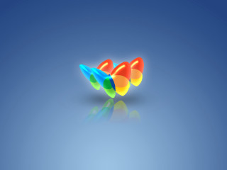 Colorful object blue background reflection - vray free wallpaper for desktop