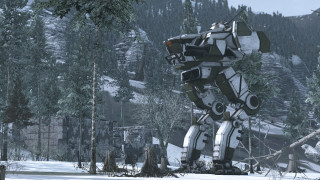 Giant robot forest snow mountains - a giant robot free wallpaper for desktop