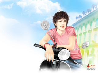 Man motorcycle sky background building - a motorcycle free wallpaper