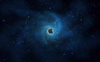 Apple logo galaxy background stars - free space wallpaper for desktop