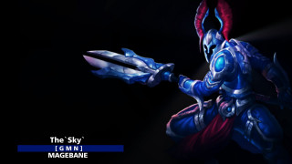 Man blue suit sword glowing 2 - a blue suit holding free wallpaper