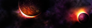 Planets bright light dark background - a space free wallpaper