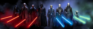 Star wars characters standing line - a group of star wars characters free wallpaper