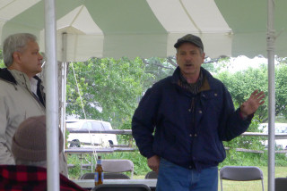 Two men talking under tent - dick bickenbach free wallpaper for desktop