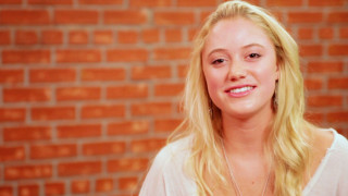 Blonde woman white shirt smiling 2 - caroline chariotdayez free wallpaper