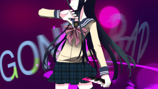 Girl long hair skirt purple - gapmoe yandere grimdark free wallpaper for desktop