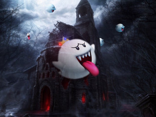 Ghost tongue castle creepy balloons - a ghost free wallpaper for desktop