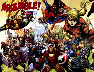 Avengers assemble cartoon group image - a group of avengers characters free wallpaper